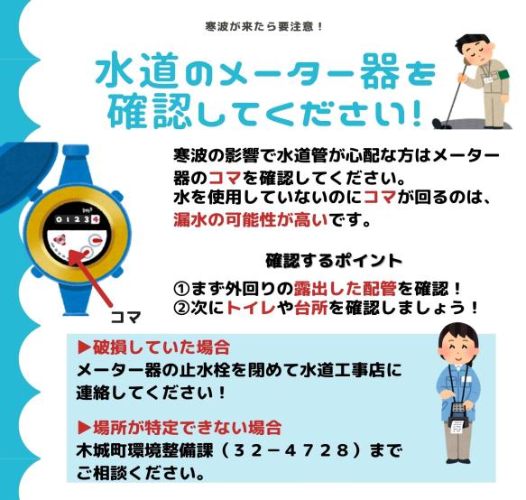 水道のメーター器を確認してください!のポスター