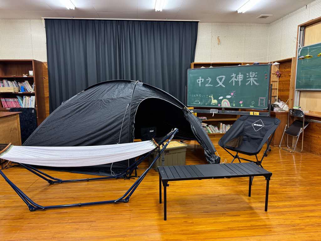 中之又笑楽校でのキャンプ画像