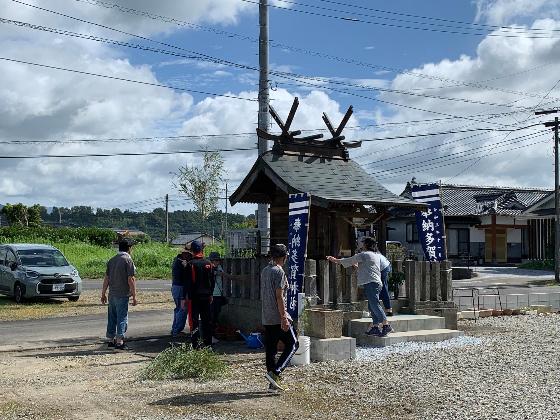 多賀神社の夏の祭事準備