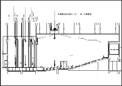 木城町総合交流センター ホール舞台断面図