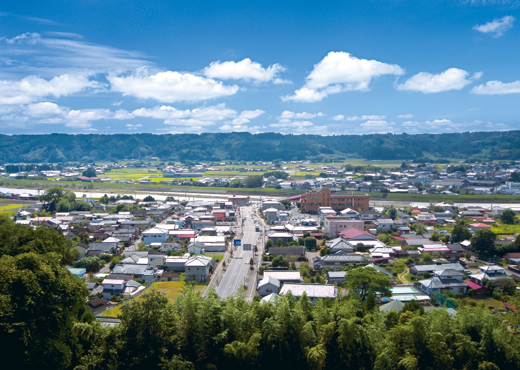 木城町の街並みを俯瞰して撮影した写真